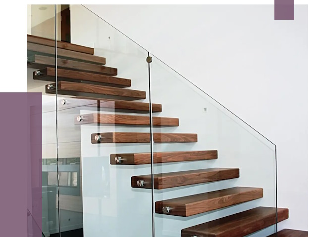 Стеклянные перила для лестницы в Щёлкове от 15084 руб.