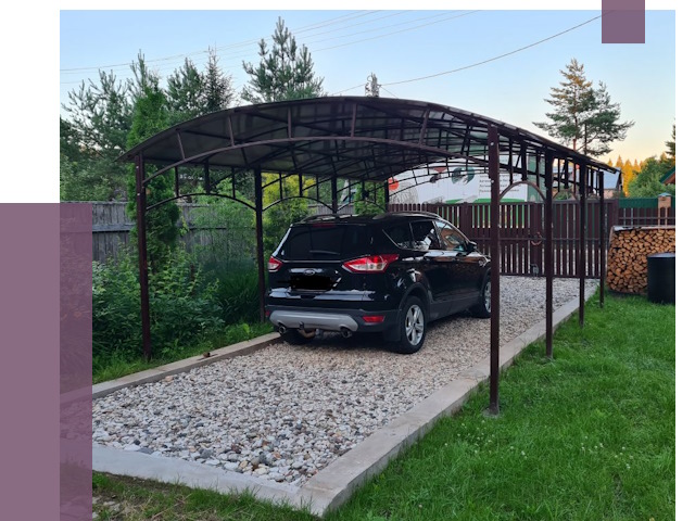 Навесы для автомобиля в Щёлкове от 13368 руб.  | ПРОЛЁТ-Щлк