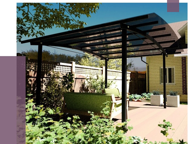 Навесы для террасы в Щёлкове от 13264 руб. под ключ | ПРОЛЁТ-Щлк