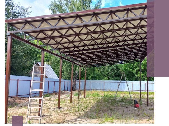 Односкатные навесы под ключ в Щёлкове — изготовление и монтаж