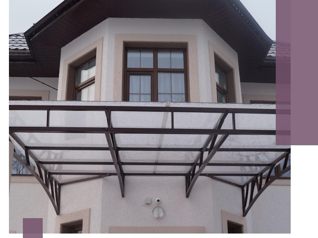 Козырьки из поликарбоната под ключ в Щёлкове