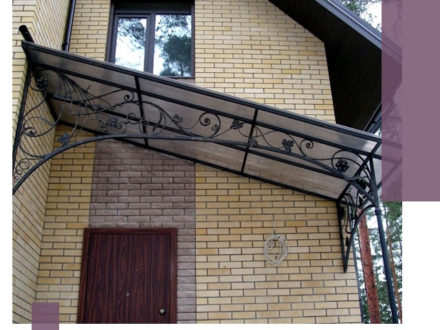 Односкатные козырьки из металла под ключ в Щёлкове