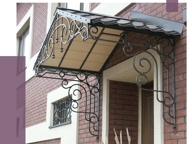 Двускатные козырьки в Щёлкове под ключ от 13004 руб.