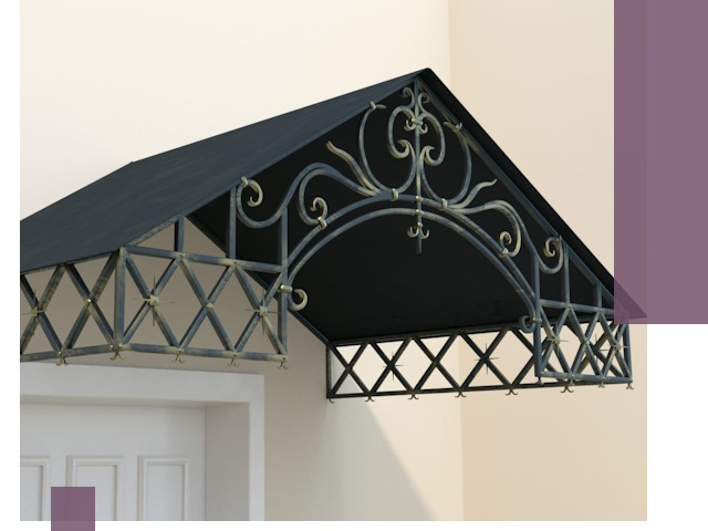 Двускатные металлические козырьки под ключ в Щёлкове